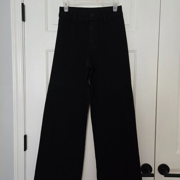 Miou Muse Black Straight Wide Leg Denim - Size Small - NWOT - Picture 6 of 9